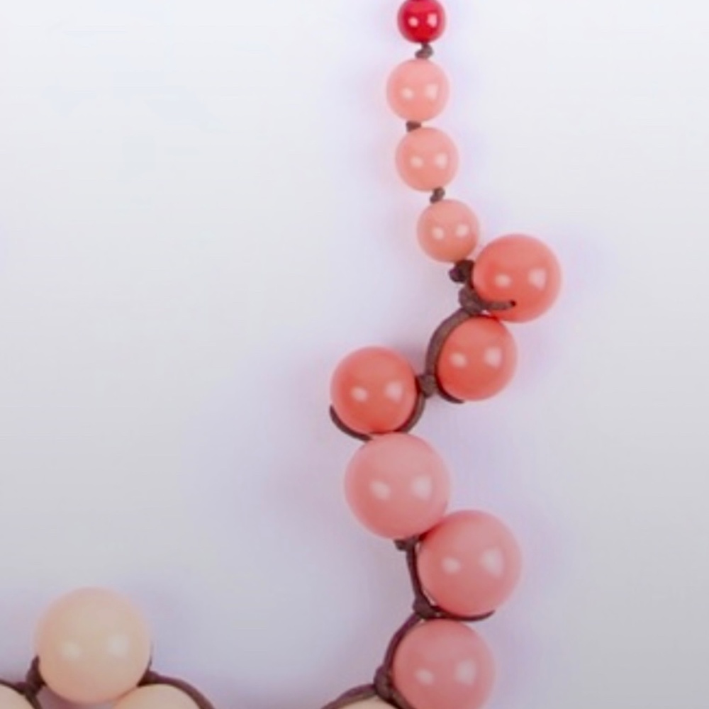 Large Coral Beaded necklace, Vintage , in angel skin Coral / Pink / Red Necklace